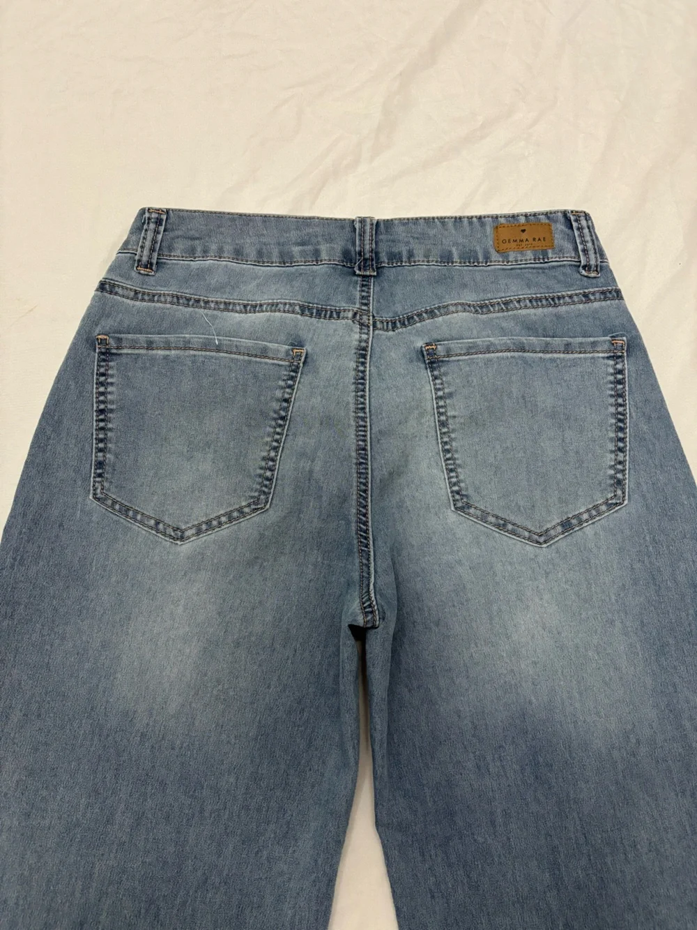 Gemma Rae Women's Light Wash Wide Leg Jeans
